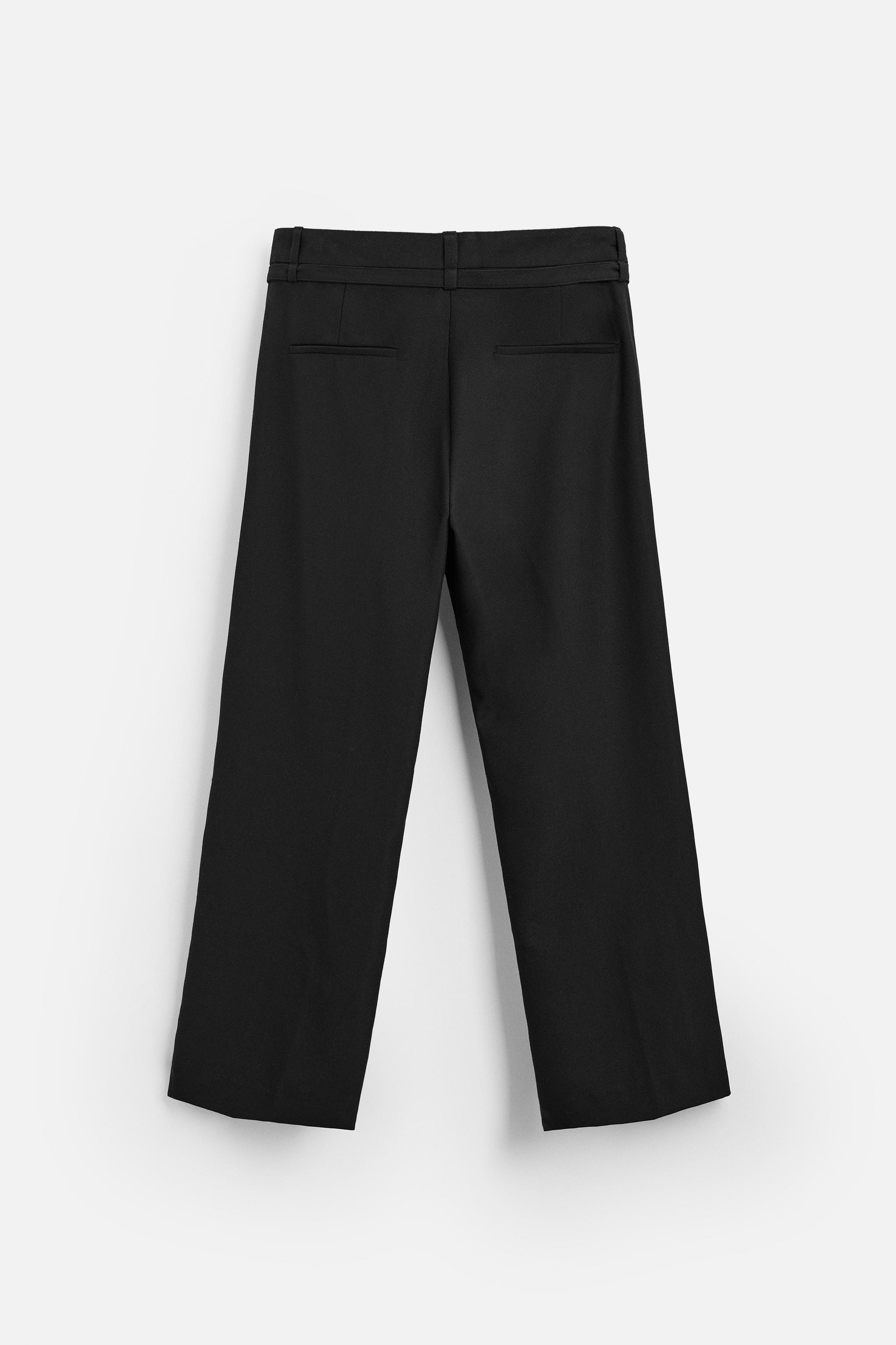 FLARED FIT PANTS WITH BELT Product Image