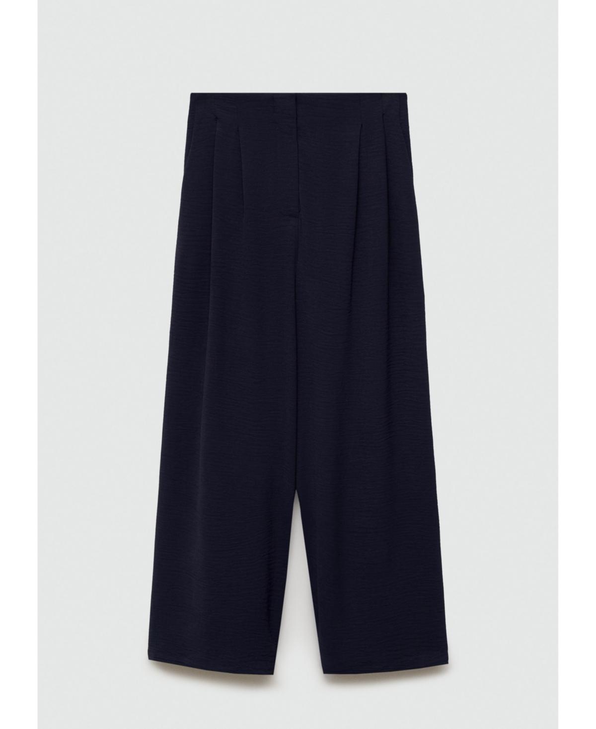 Mango Womens Textured Wideleg Pants product image