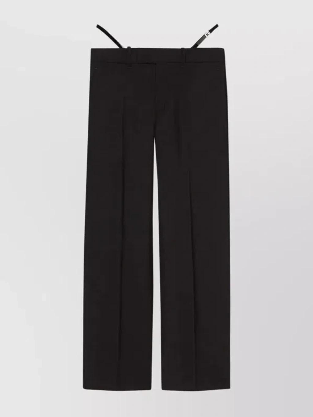 Wool Trousers Rhinestone Embellishment In Black product image