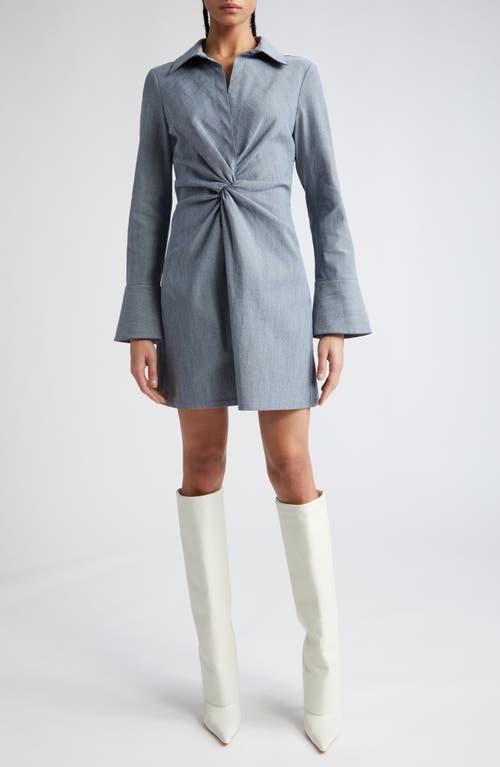 Cinq  Sept McKenna Twist Front Long Sleeve Denim Minidress Product Image