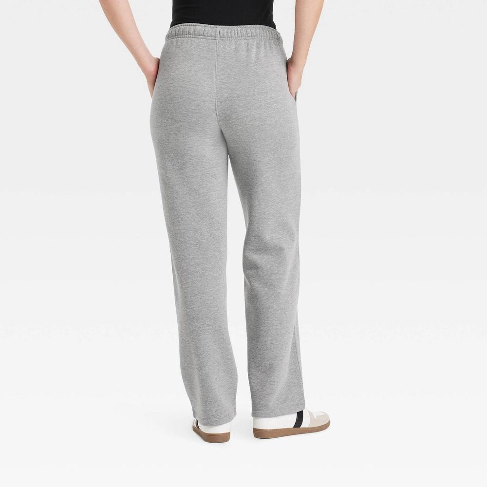 Women's Leisure Studio Mid-Rise Knit Straight Leg Sweatpants - Universal Thread™ Medium Heather Gray L Product Image