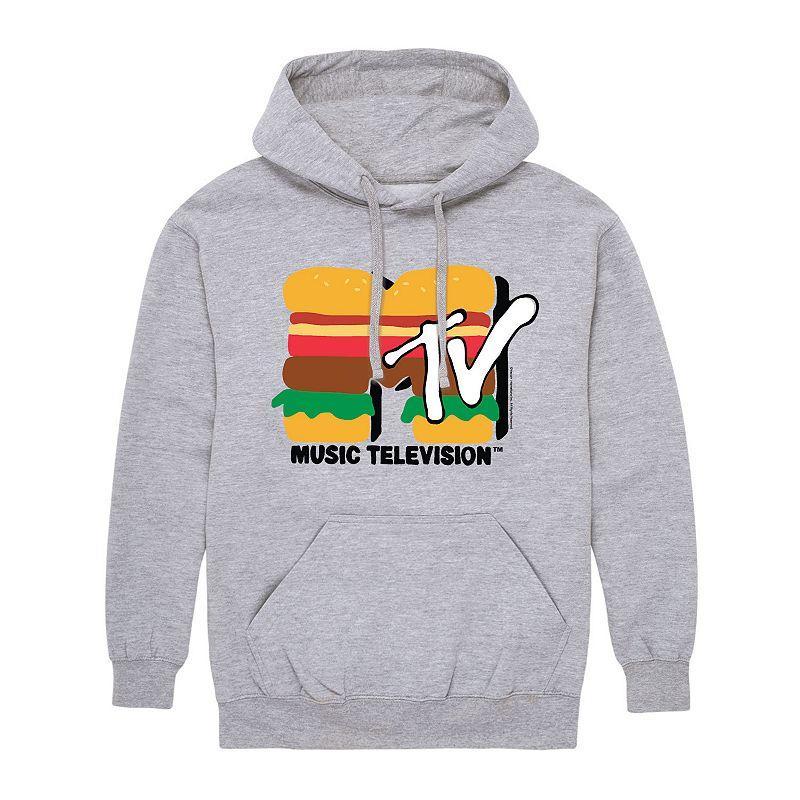 Mens MTV Classic Logo Burger hoodie Athletic Grey Product Image