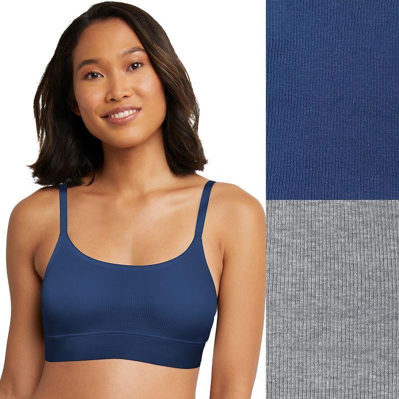 Hanes Originals Ultimate 2-Pack Longline Wirefree Bralettes DHO104, Womens Product Image