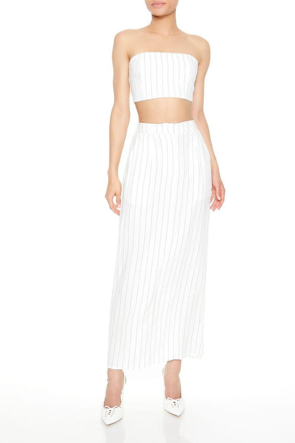 Cropped Pinstripe Tube Top | Forever 21 Product Image