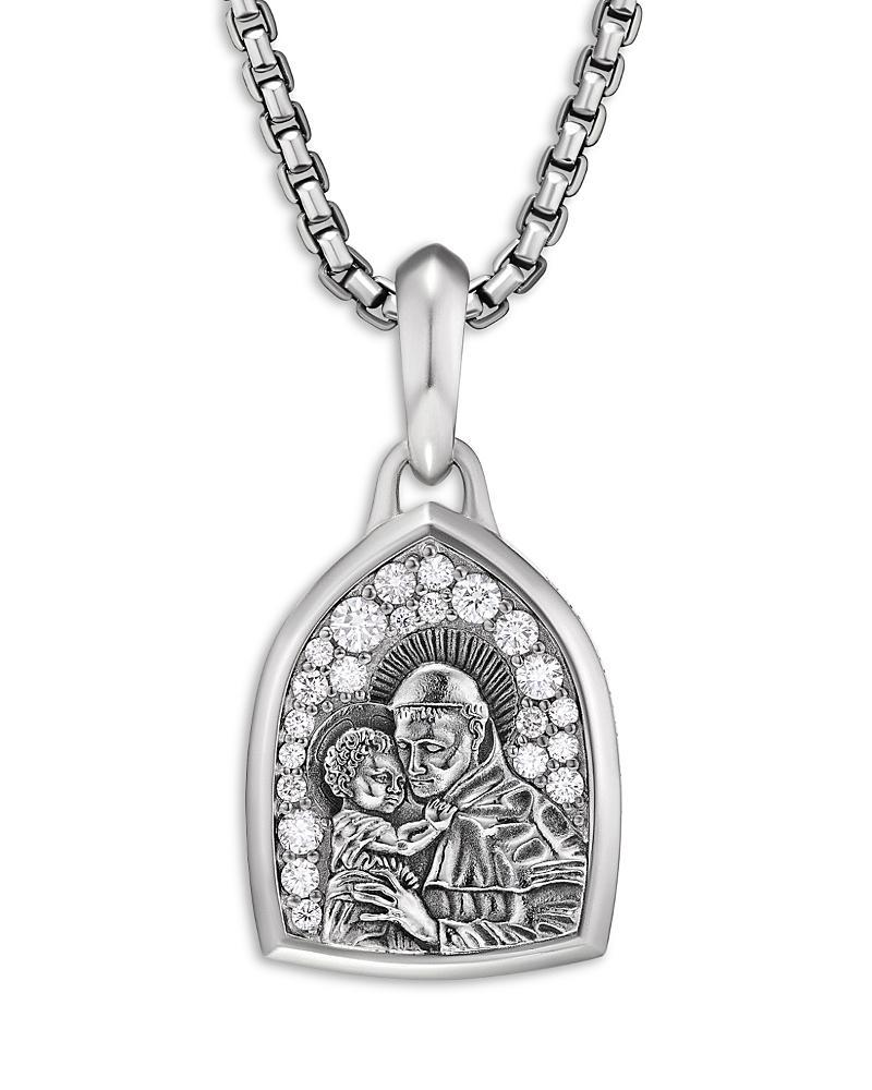 David Yurman Mens St. Anthony Amulet in Sterling Silver with Diamonds, 21.8mm Product Image