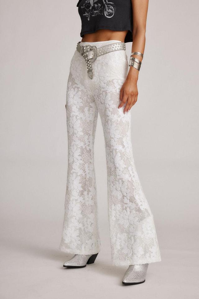 Maddox White Sequin Lace Pants Product Image