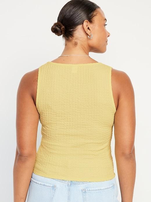 Square-Neck Textured Tank Top Product Image