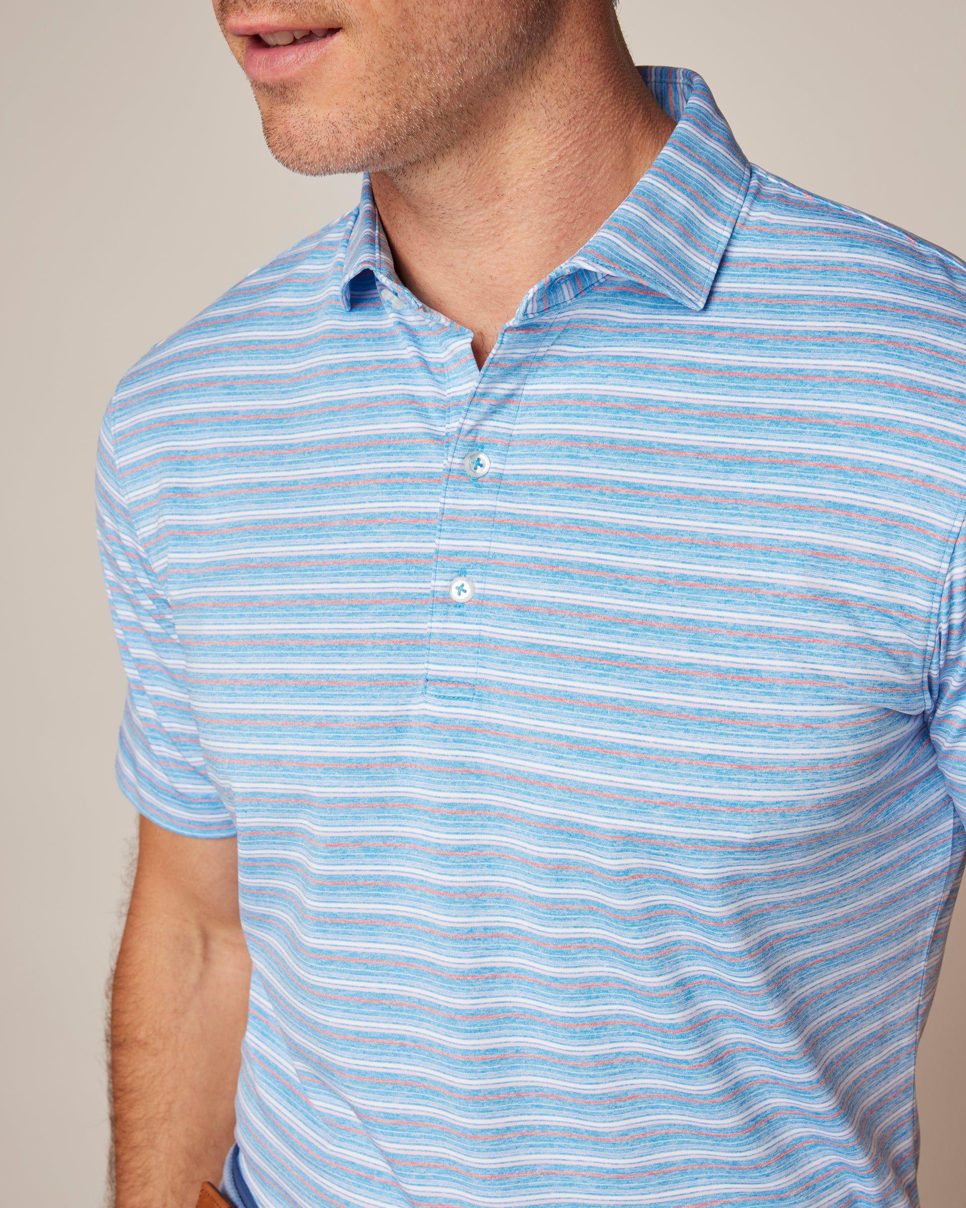 Astrid Striped Jersey Performance Polo Male Product Image