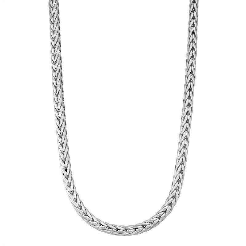 Jordan Blue Mens Sterling Silver Wheat Chain Necklace Grey Product Image