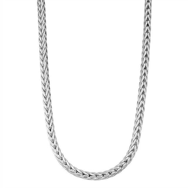 Jordan Blue Mens Sterling Silver Wheat Chain Necklace Product Image