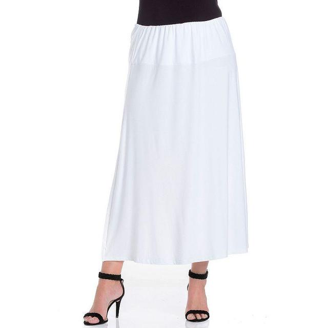 Plus Size 24Seven Comfort Apparel Comfortable Fit Elastic Waist Maxi Skirt, Womens Green Product Image