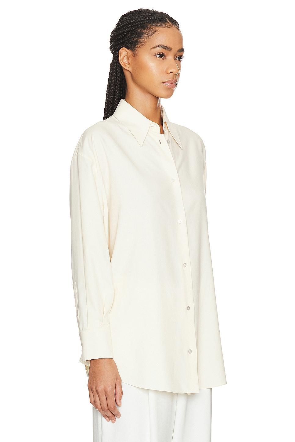 The Row Andra Shirt in White Product Image