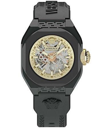 Mens Unisex V-Legend Skeleton Ceramic & Polyurethane Strap Watch/42MM Product Image