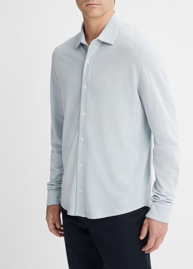 Cotton Piqué Button-Front Shirt Product Image