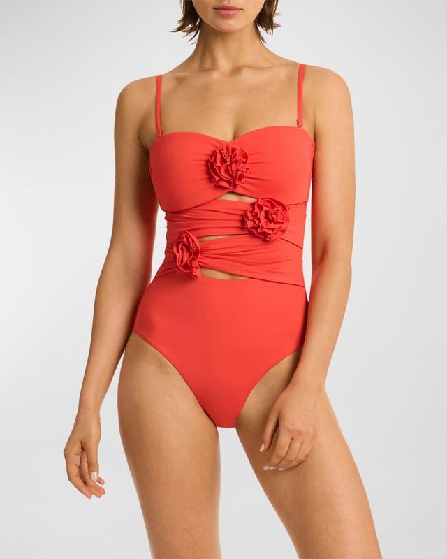 Casa Del Mar Flower Bandeau One-Piece Swimsuit  Product Image