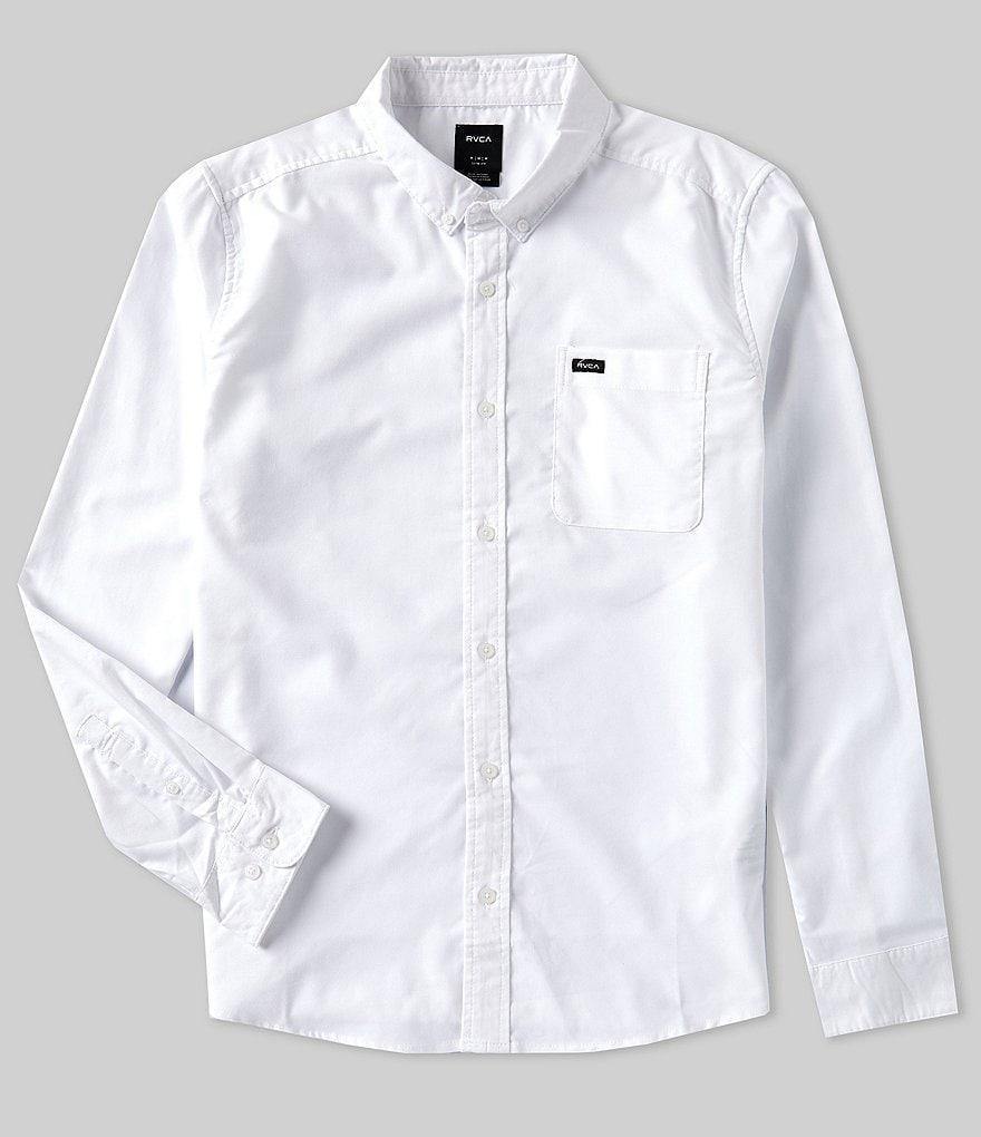 RVCA Long Sleeve That'll Do Stretch Solid Oxford Shirt Product Image