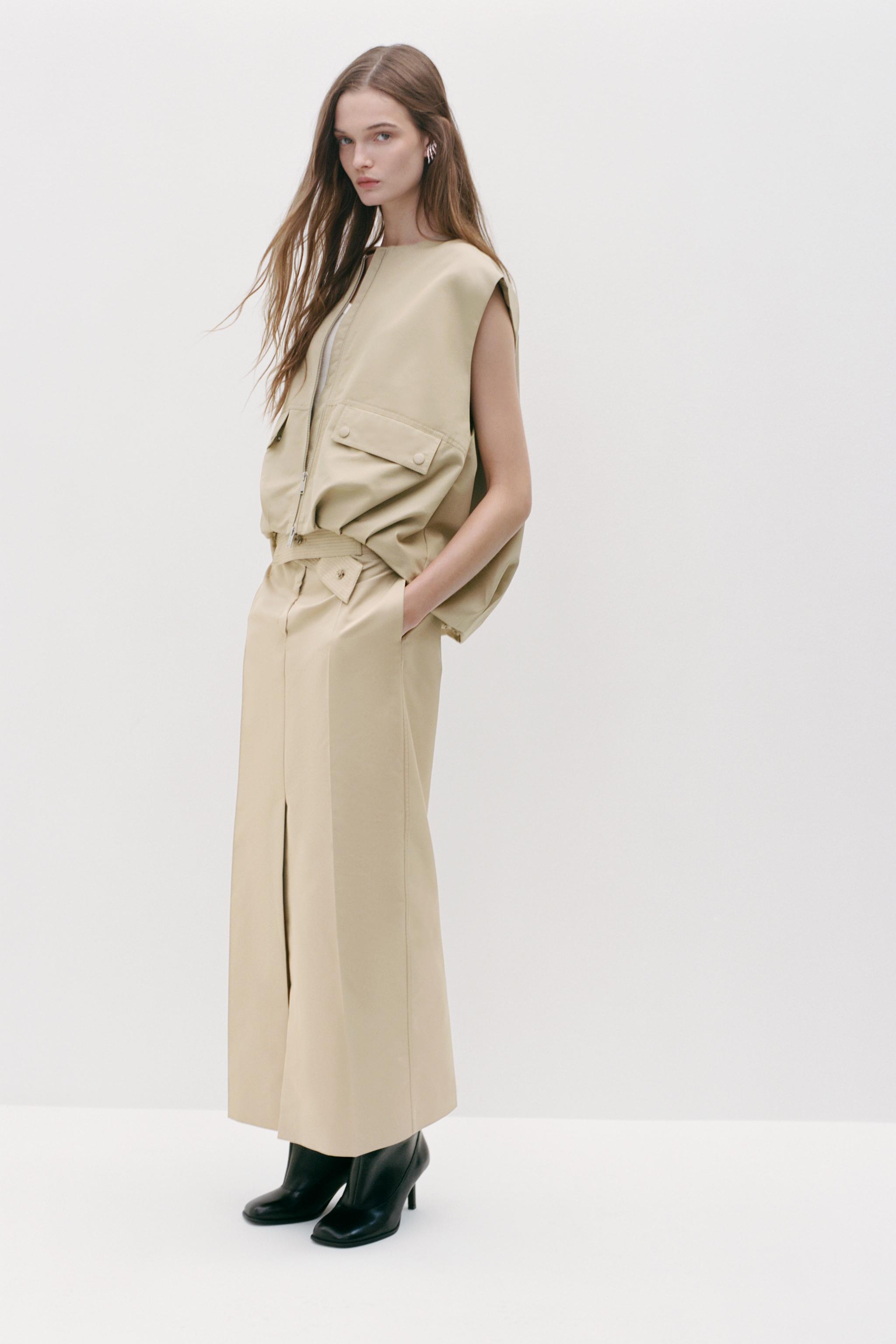 STRAIGHT GABARDINE SKIRT ZW COLLECTION Product Image