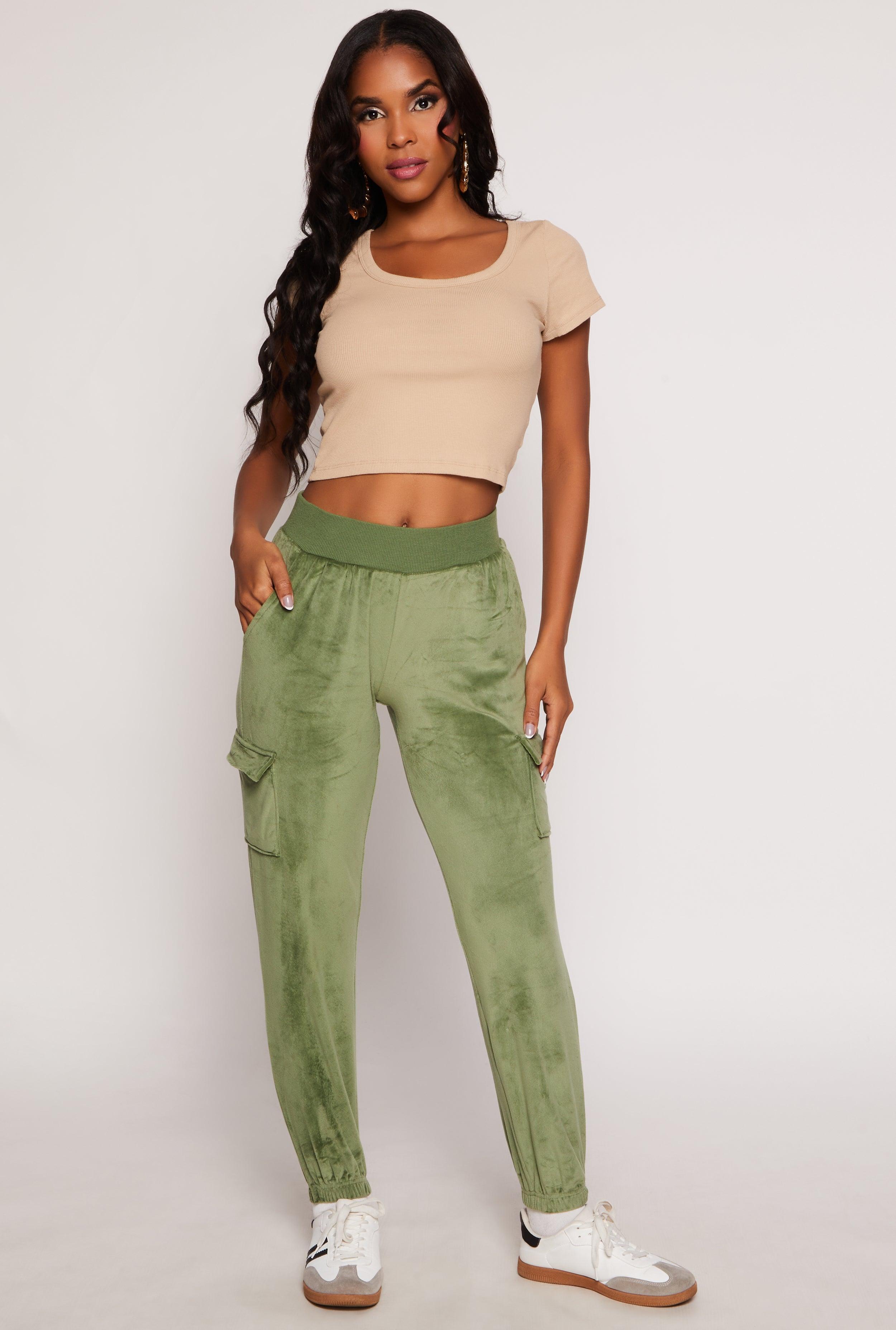 Womens Velour Cargo Pocket Sweatpants product image