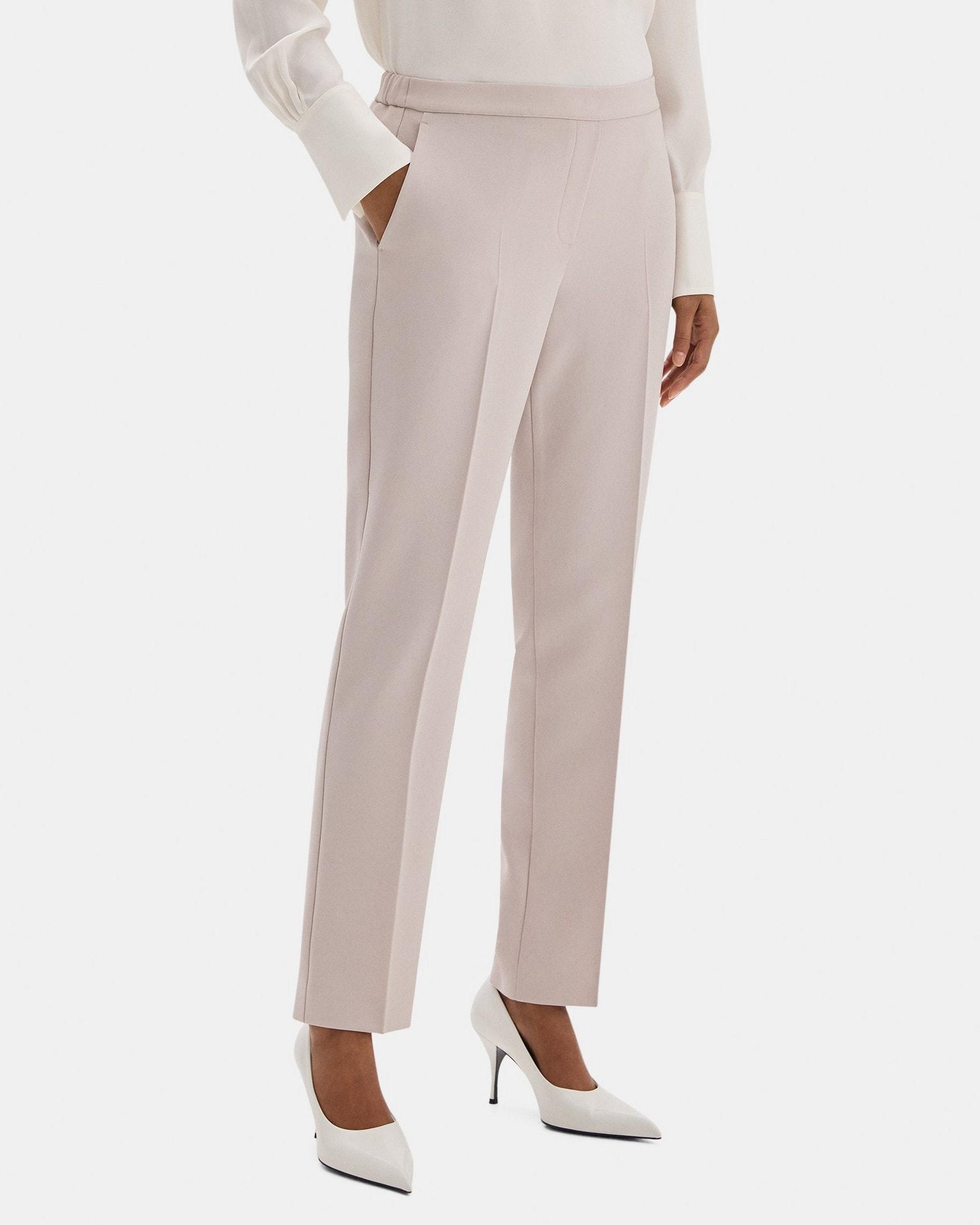 Slim Cropped Pull-On Pant in Crepe Product Image