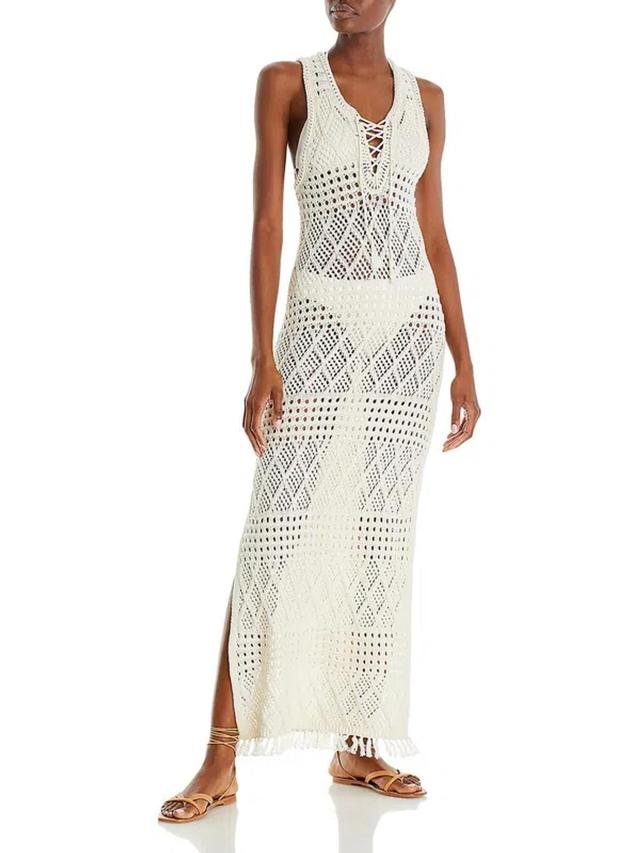 Skinny Dip Womens Crochet Dress Cover-up In White Product Image