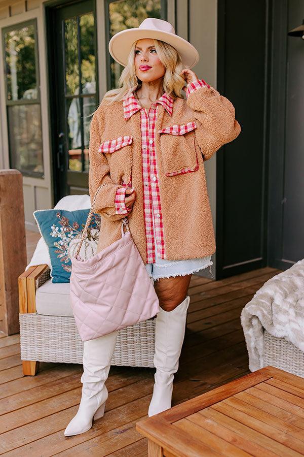 Cozy Darling Sherpa Jacket Curves Product Image