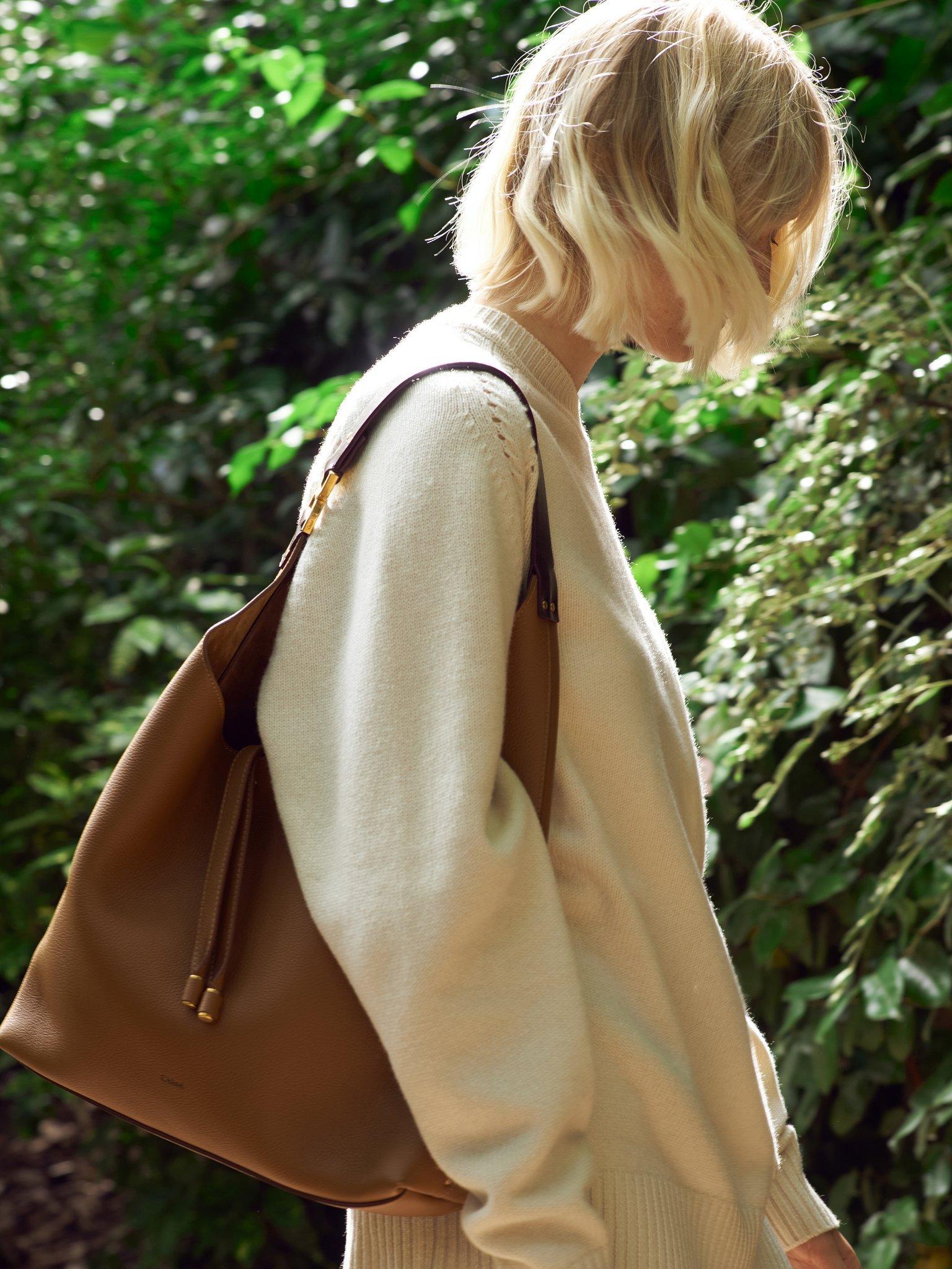 Marcie hobo bag in suede leather Product Image