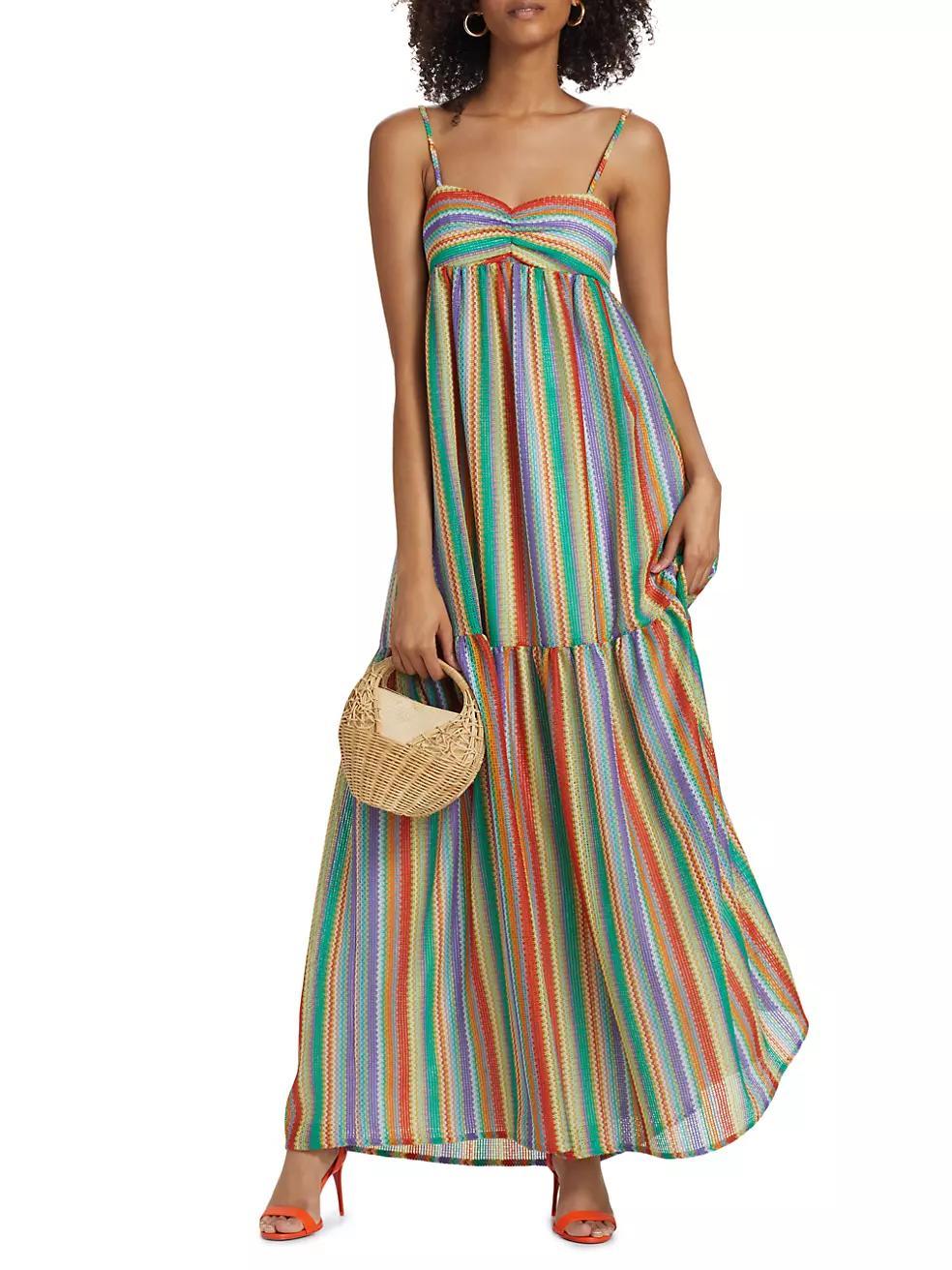 Sima Striped Mesh Maxi Dress Product Image