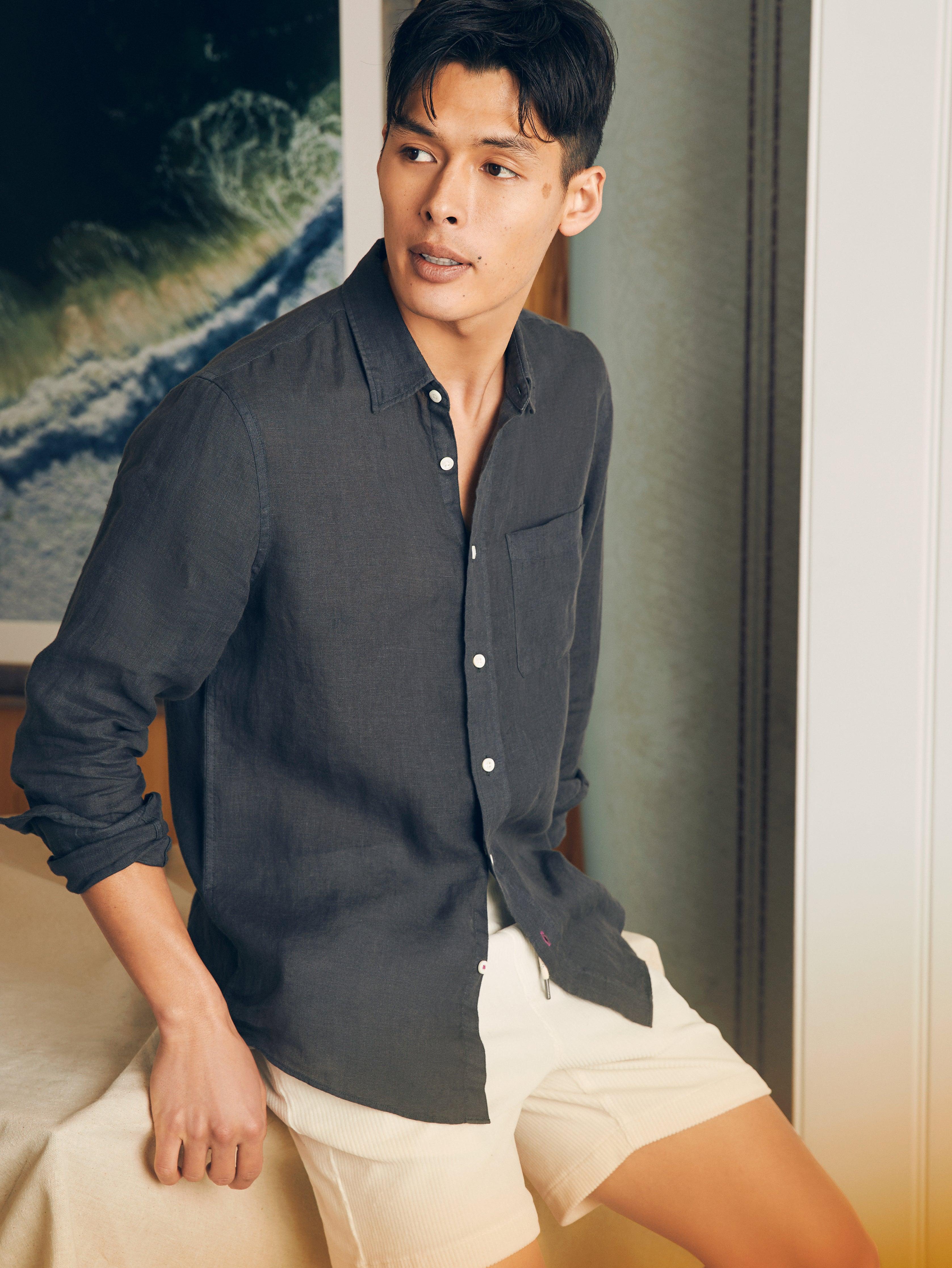 Laguna Linen Shirt - Washed Black Product Image