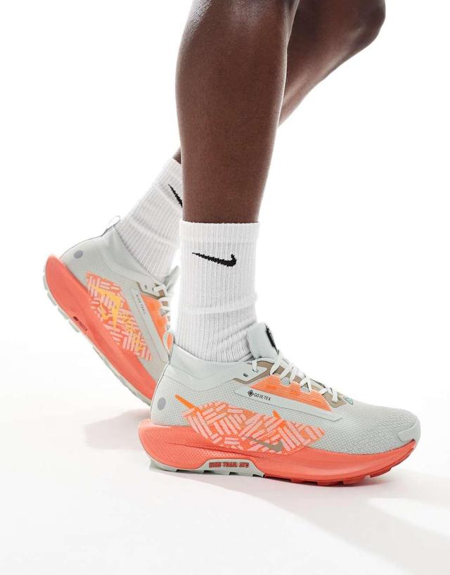 Nike Running Pegasus Trail 5 GORE-TEX sneakers in light gray and orange Product Image