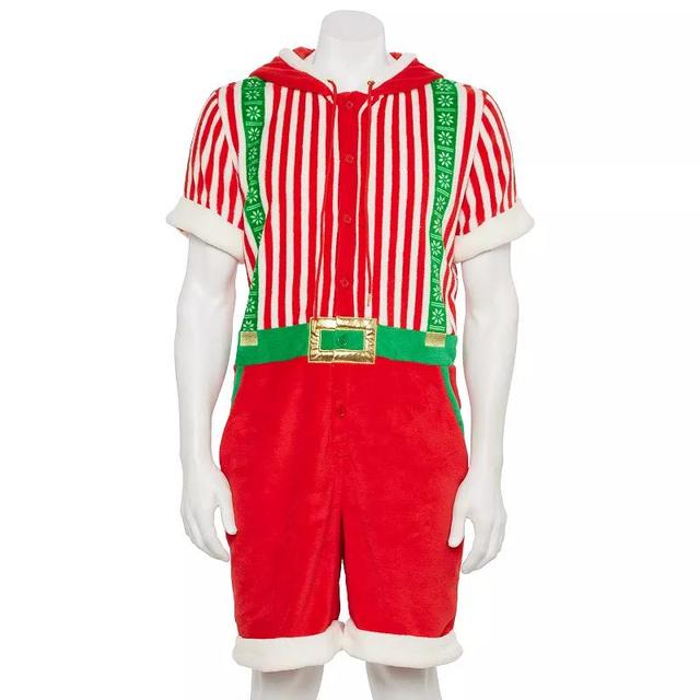 Mens Short Sleeve Suspender Santa Romphim Product Image