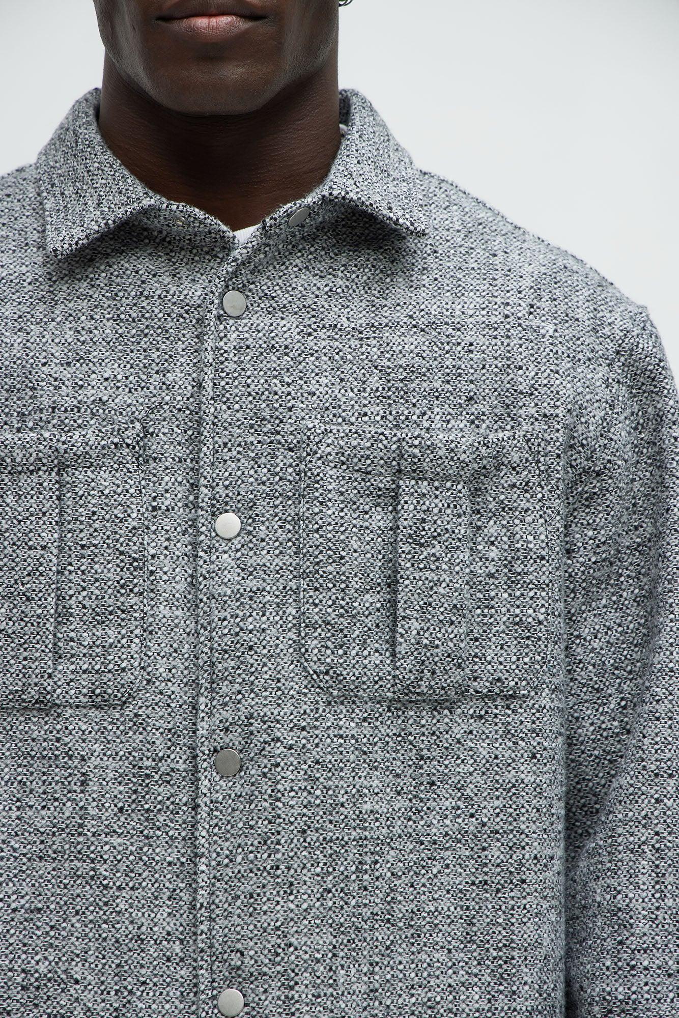 Kemp Textured Overshirt - Black/combo Product Image