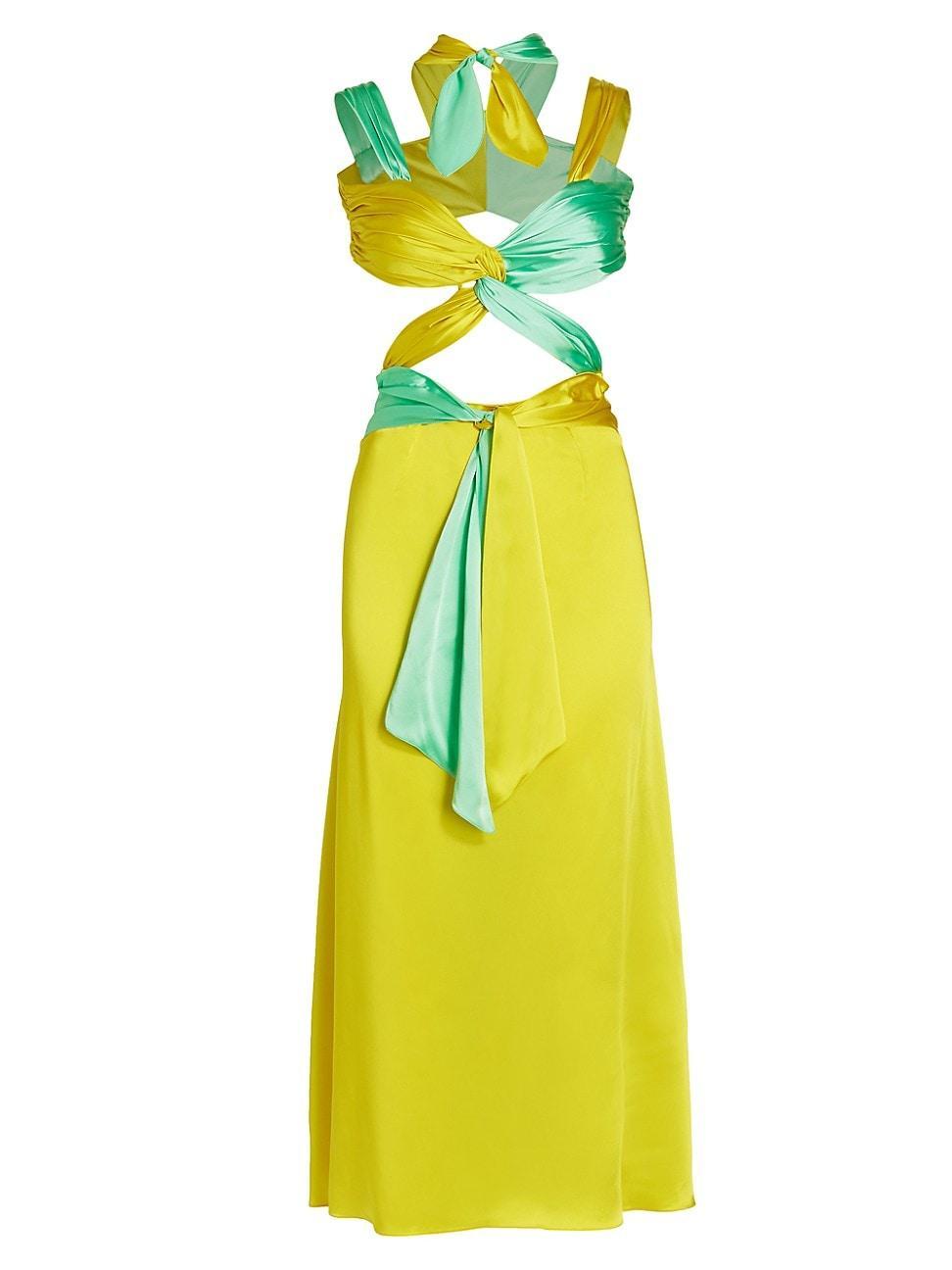 Womens Colorblocked Midi-Dress Product Image