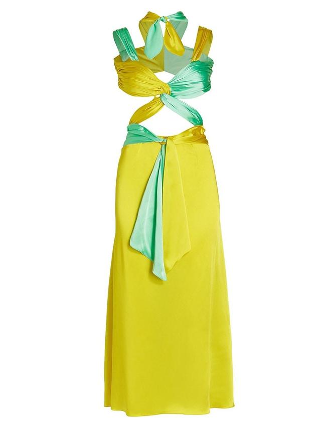 Womens Colorblocked Midi-Dress Product Image