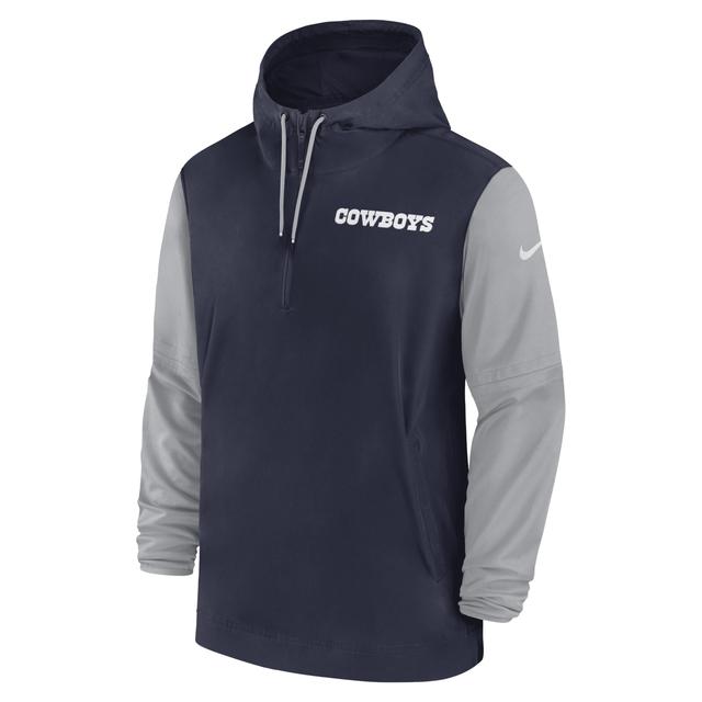 Dallas Cowboys Sideline Pre-Game Player Nike Men's NFL 1/2-Zip Hooded Jacket Product Image