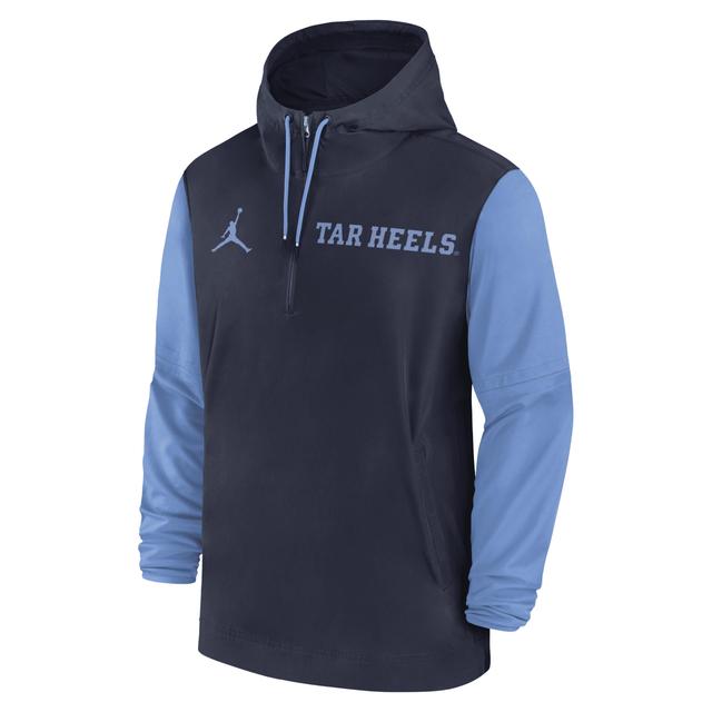 North Carolina Tar Heels Sideline Pre-Game Player Nike Mens College 1/2-Zip Hooded Jacket Product Image