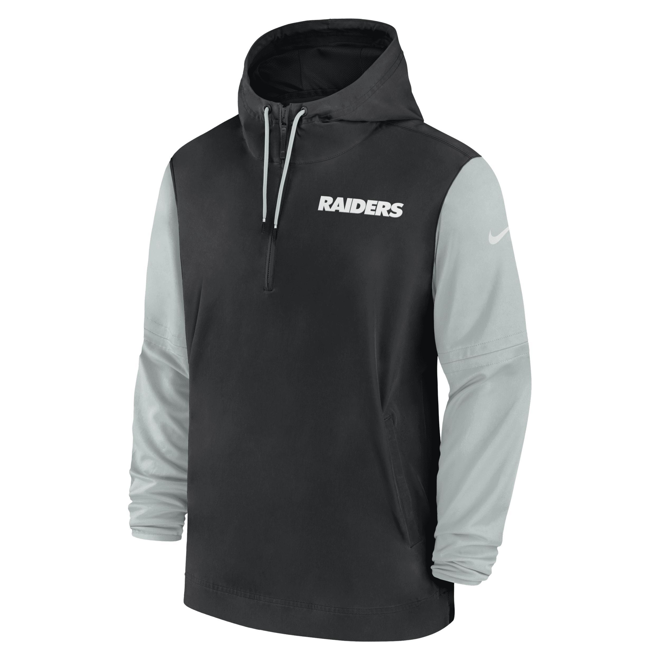 Las Vegas Raiders Sideline Pre-Game Player Nike Men's NFL 1/2-Zip Hooded Jacket Product Image