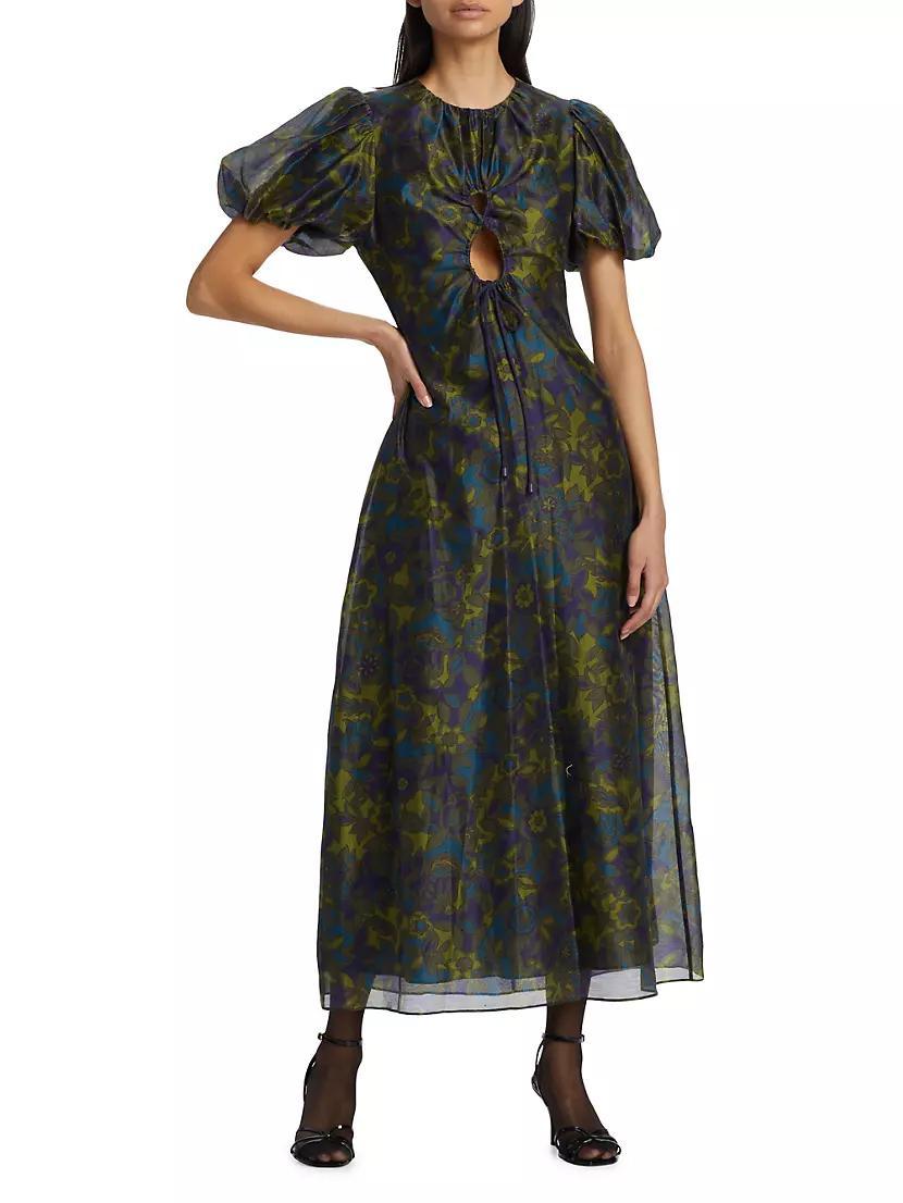 Valerio Silk-Blend Keyhole Maxi Dress Product Image