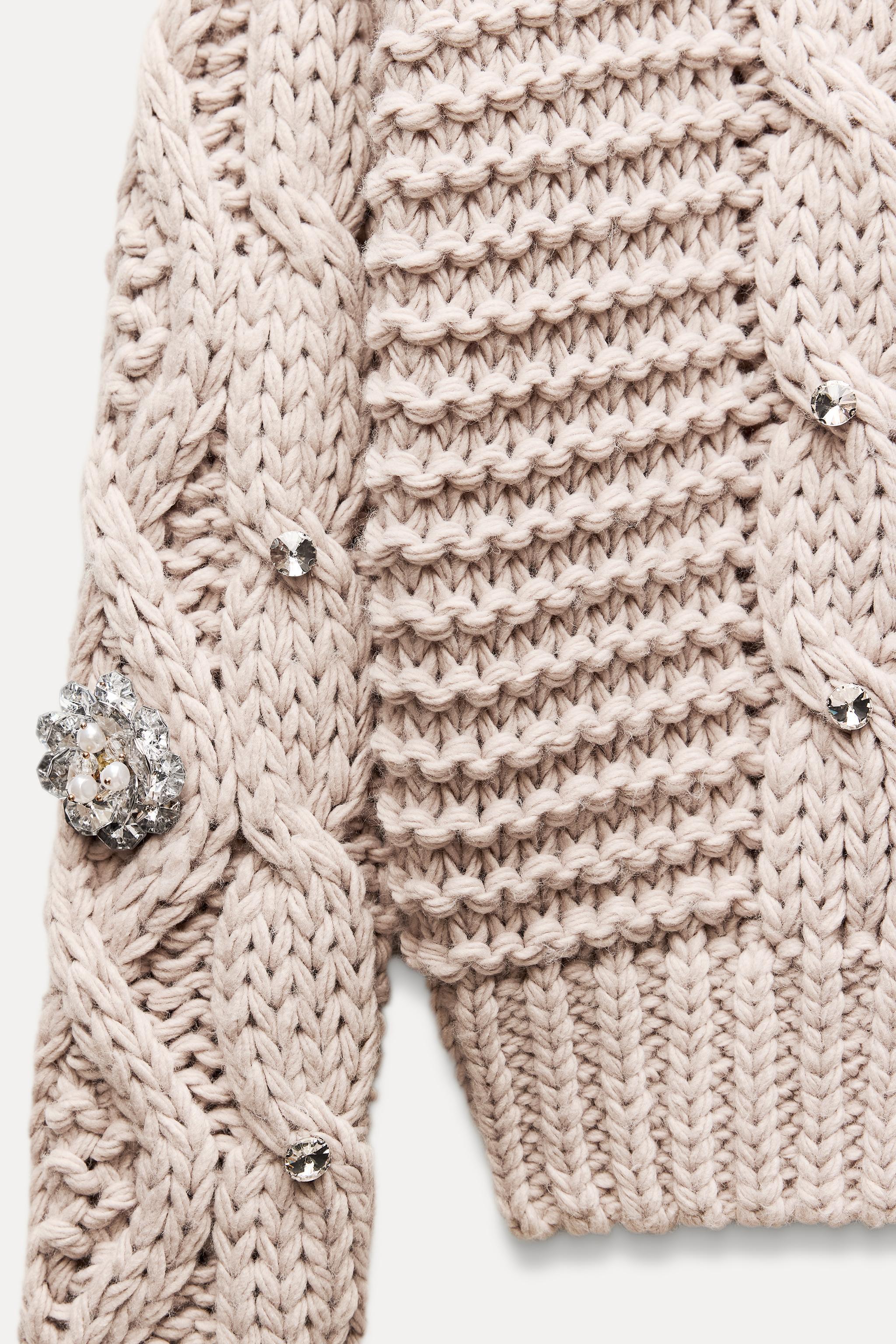 JEWEL BEADED KNIT SWEATER Product Image