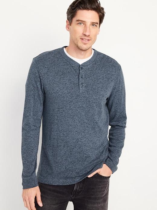 Long-Sleeve Henley T-Shirt Product Image