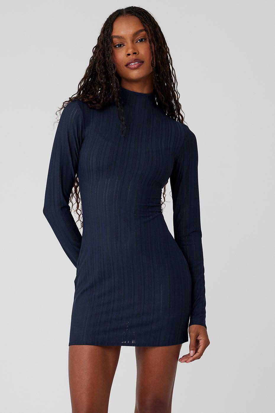 Euphoria Long Sleeve Dress - Navy Female product image