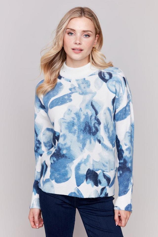 Printed Mock Neck Sweater Product Image