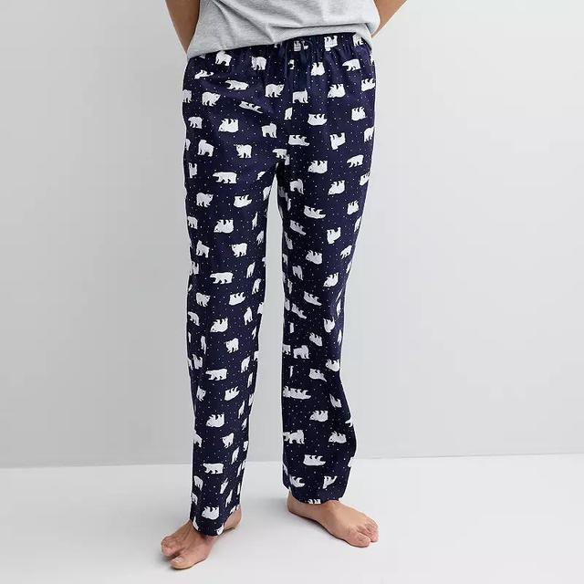 Mens PJs + PANCAKES Pajama T-Shirt & Polar Bear Print Fleece Pajama Pants Set Product Image