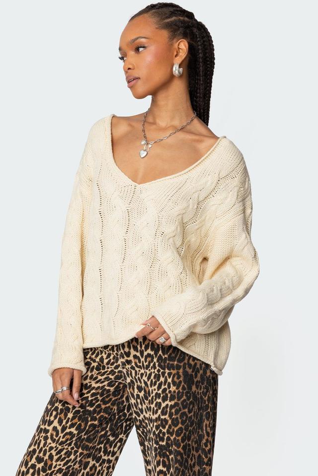 Inga Oversized Cable Knit Sweater Product Image