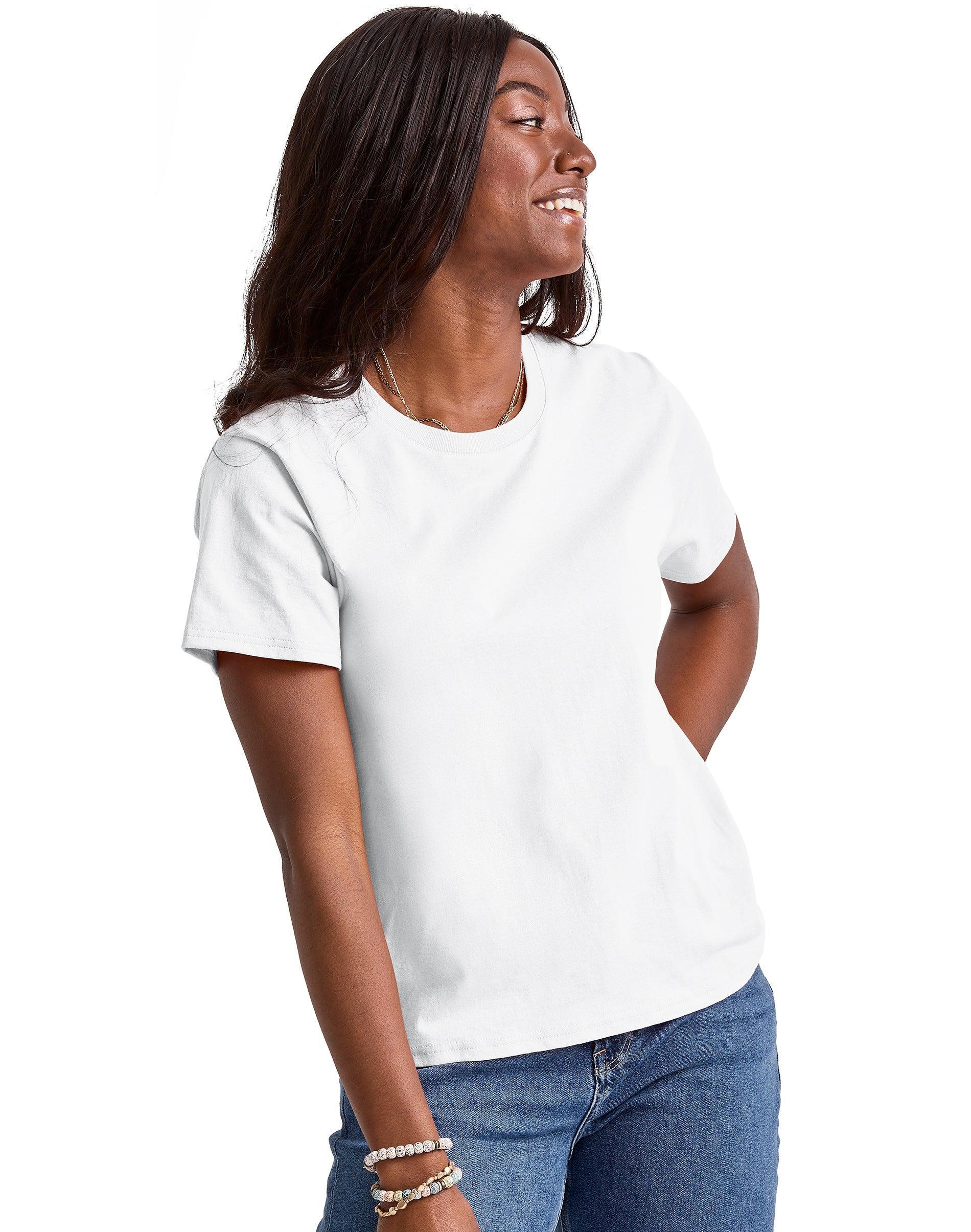 Hanes Essentials Womens Cotton T-Shirt, Classic Fit Natural XS Product Image