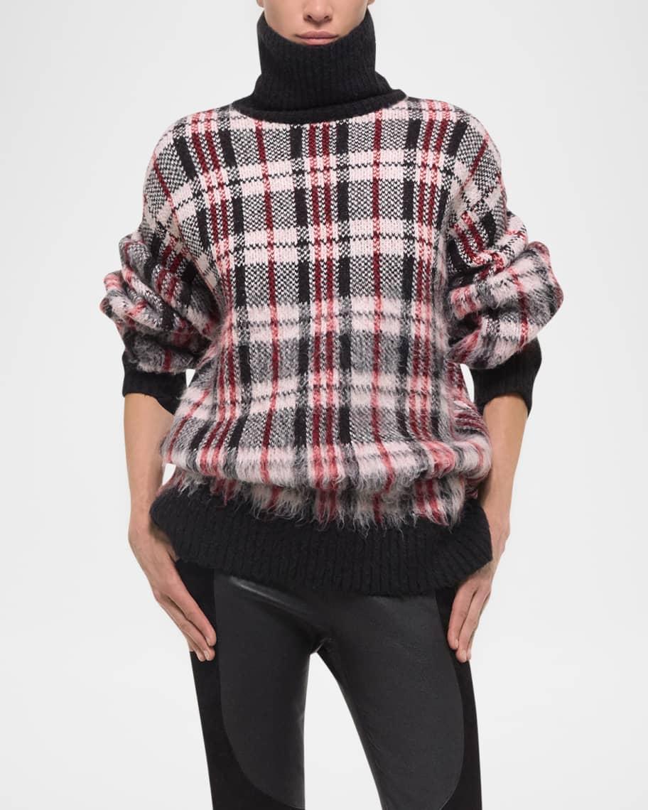 Chunky Plaid Turtleneck Sweater product image