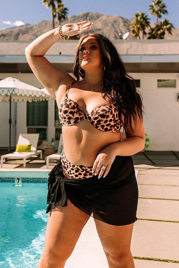 Just A Dip Leopard Bikini Top Curves Product Image