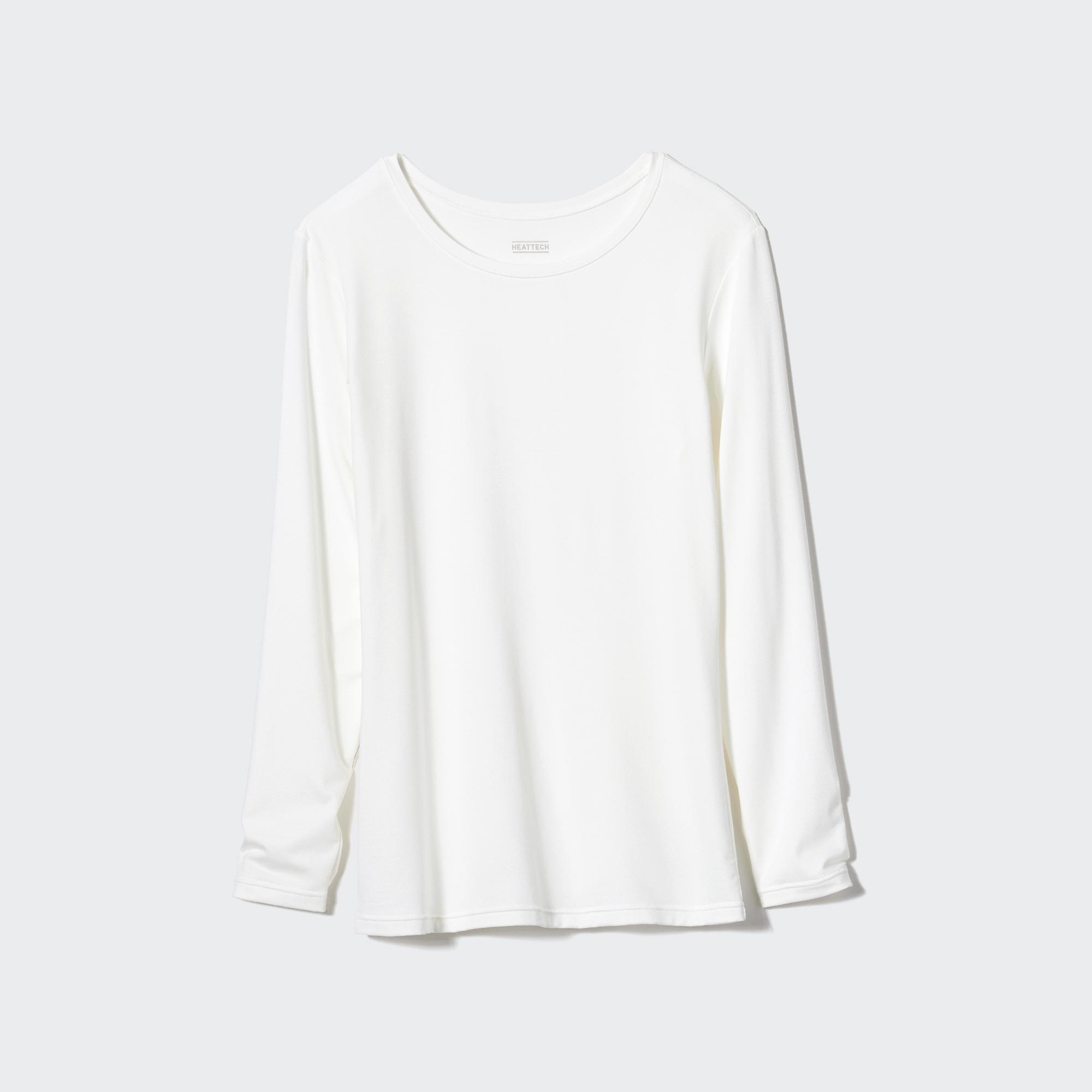 Womens Heattech Crew Neck Long-Sleeve T-Shirt with Moisture-Wicking Small UNIQLO US Product Image