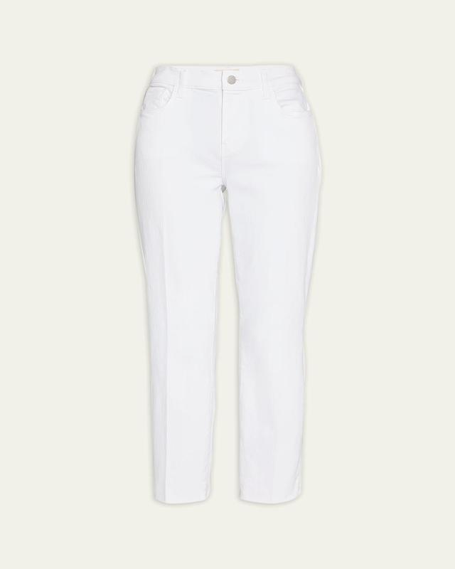 LAgence Sada High Rise Cropped Straight Jeans in Blanc Product Image