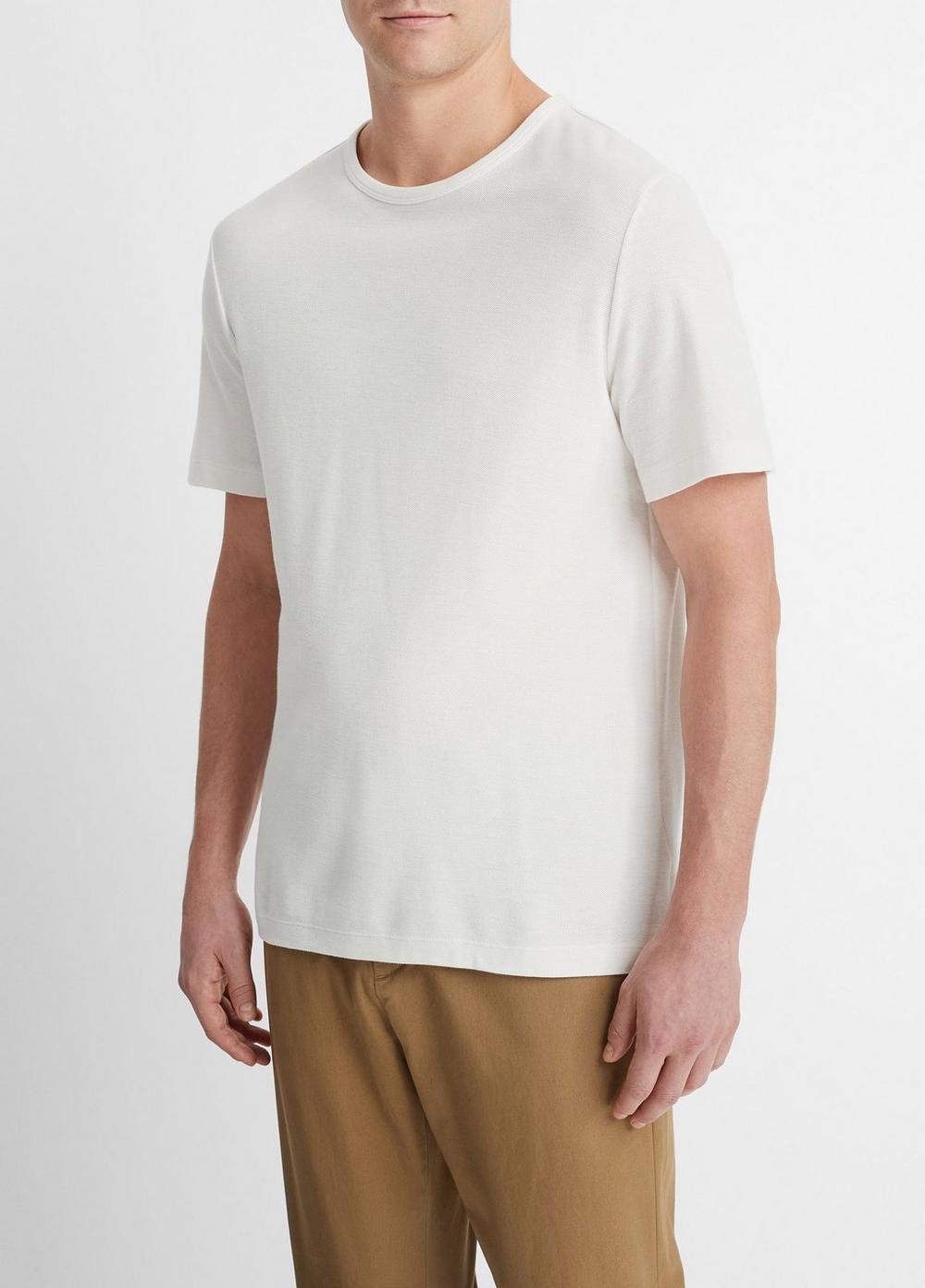 Pima Cotton Piqué Crew Neck T-Shirt Product Image