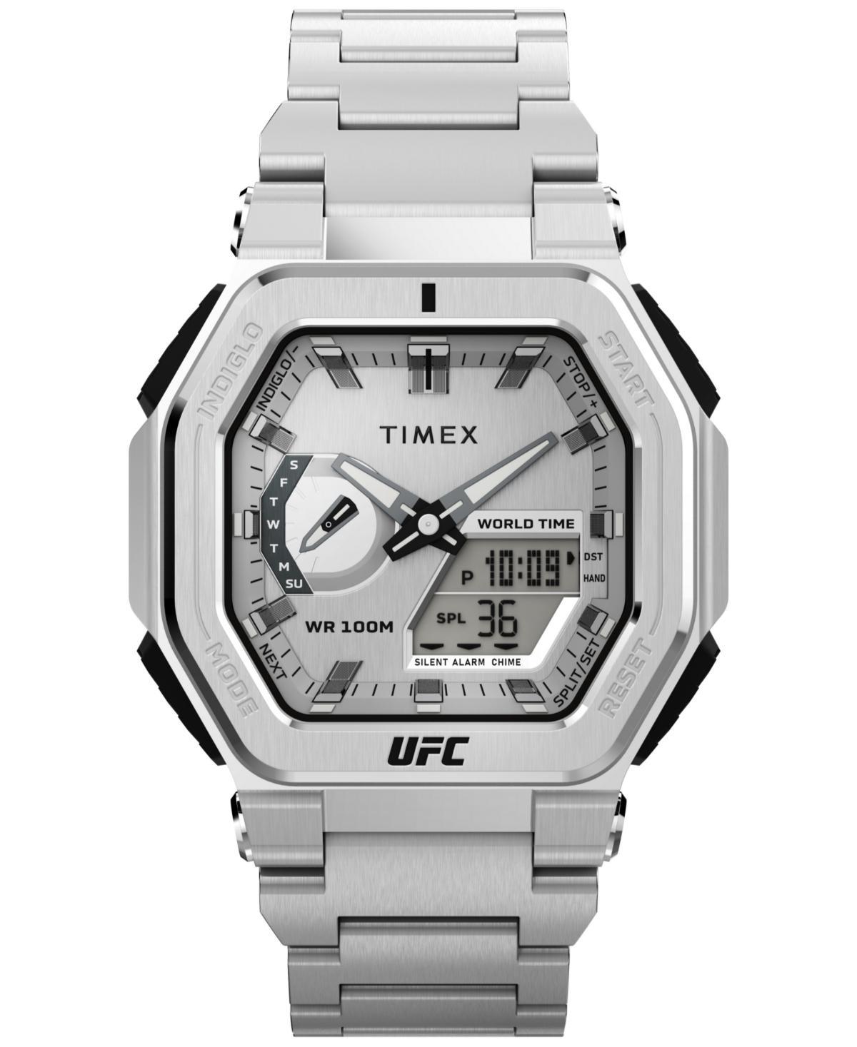 Timex Ufc Mens Colossus Analog-Digital Silver-Tone Stainless Steel Watch, 45mm Product Image